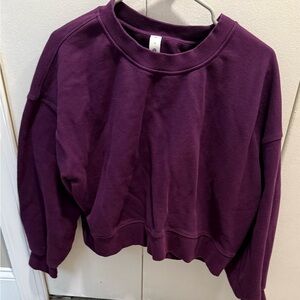 Lululemon Athletica Deep Purple Crop Cotton Crewneck Sweatshirt Size 12